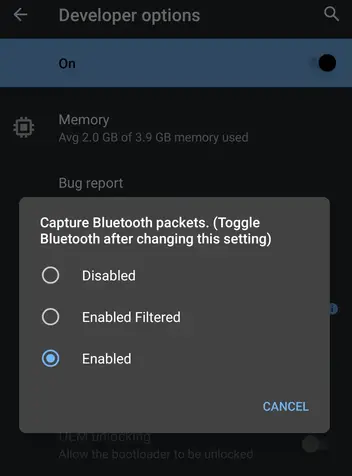 how to capture bluetooth packets on android lynxbee