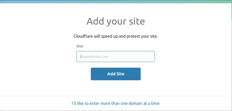 Cloudflare Add Site