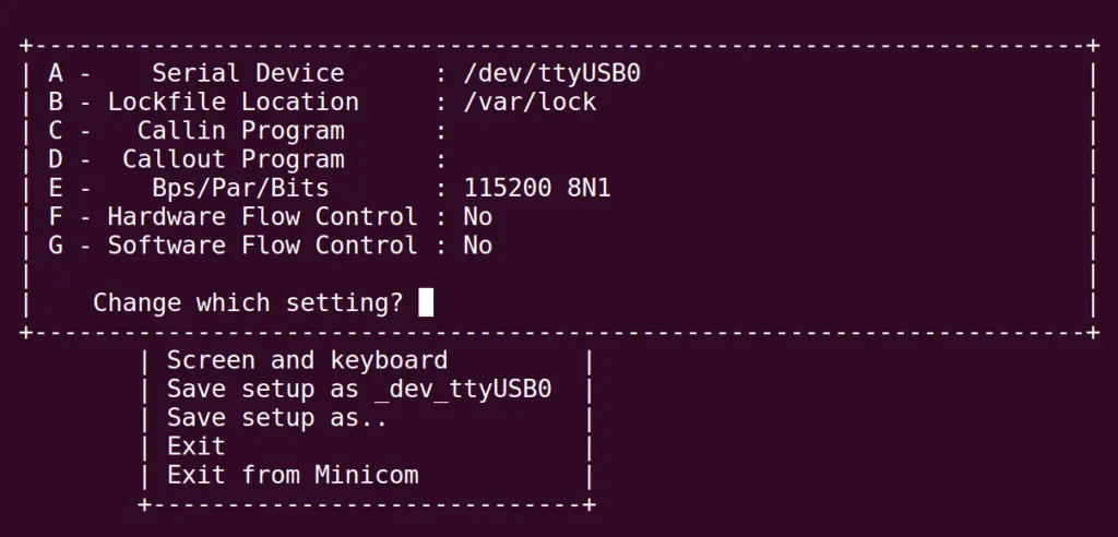 openwrt serial console minicom linux