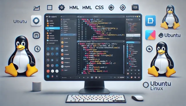 Brackets code editor running on a 64-bit Ubuntu/Linux desktop
