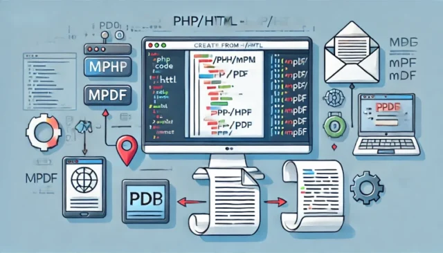 process of creating a PDF from PHP/HTML using mPDF