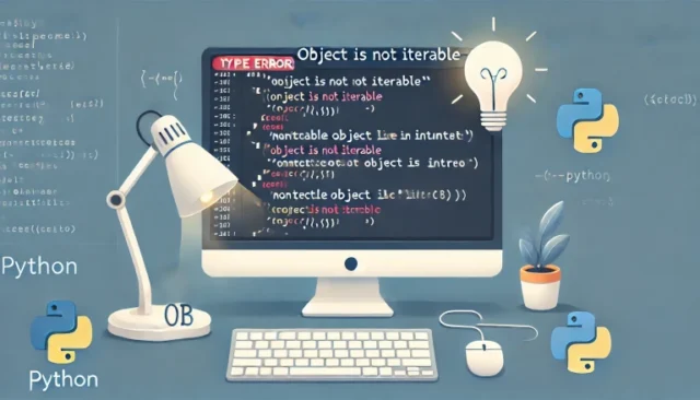 Python TypeError "object is not iterable". It illustrates an example where a non-iterable object is incorrectly used in a loop, along with a solution.