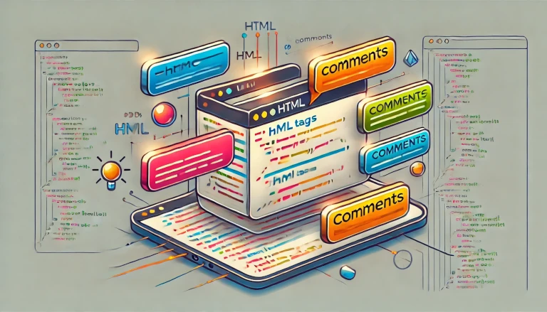 HTML code with highlighted comments, aimed at providing an educational view of how HTML comments work.