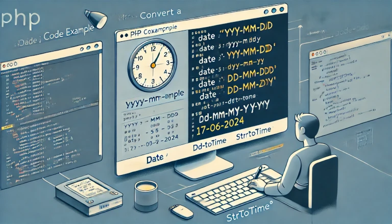 PHP code example and the date conversion process