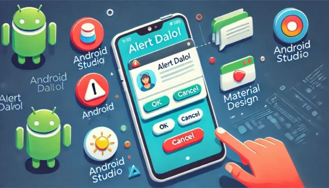 Android alert dialog with buttons using Material Components.