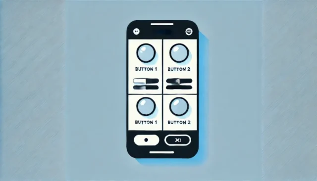equal-sized buttons inside a LinearLayout in an Android app screen