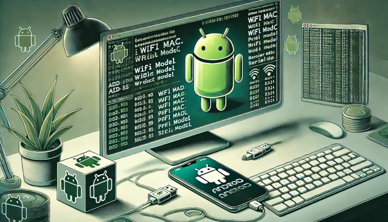 Android-themed look for identifying device information using ADB