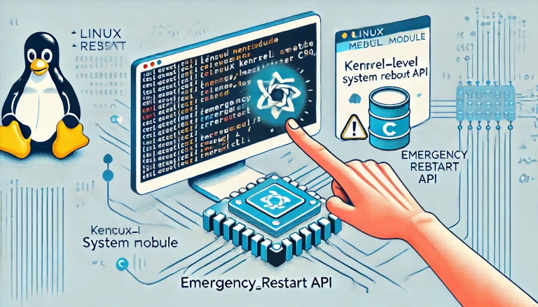 creating a Linux kernel module to reboot the system using the emergency_restart API