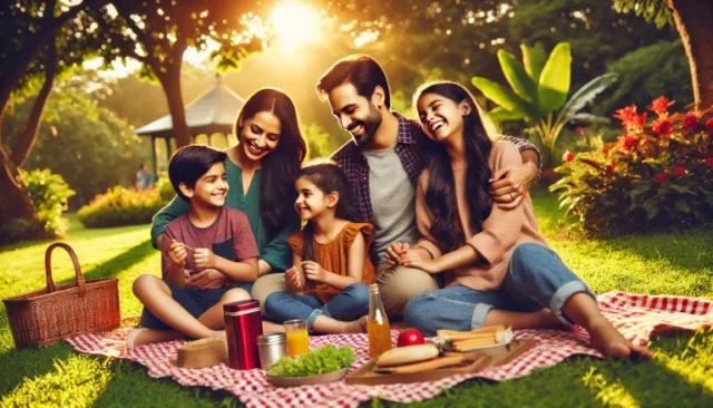 family spending quality time together outdoors