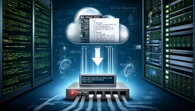 file being downloaded from a remote server, with a C program running as a daemon handling the automated file transfer.
